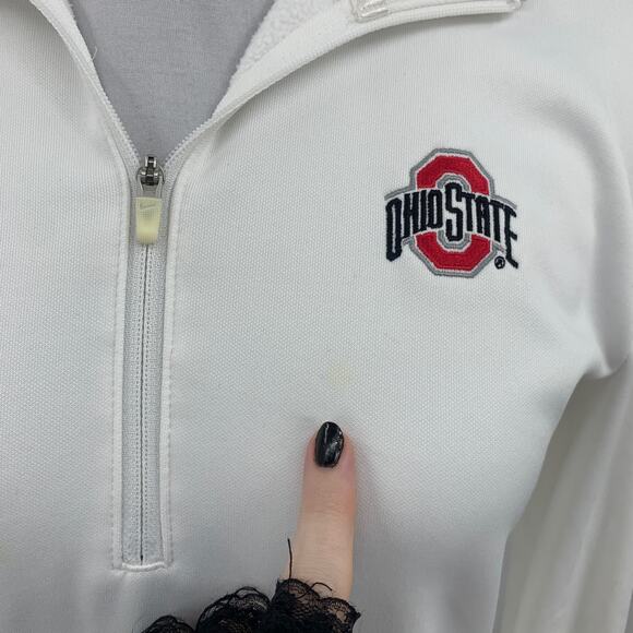 Nike Golf Jacket Womens S Small White Therma Fit Quarter Zip Ohio State Buckeyes - Picture 8 of 14